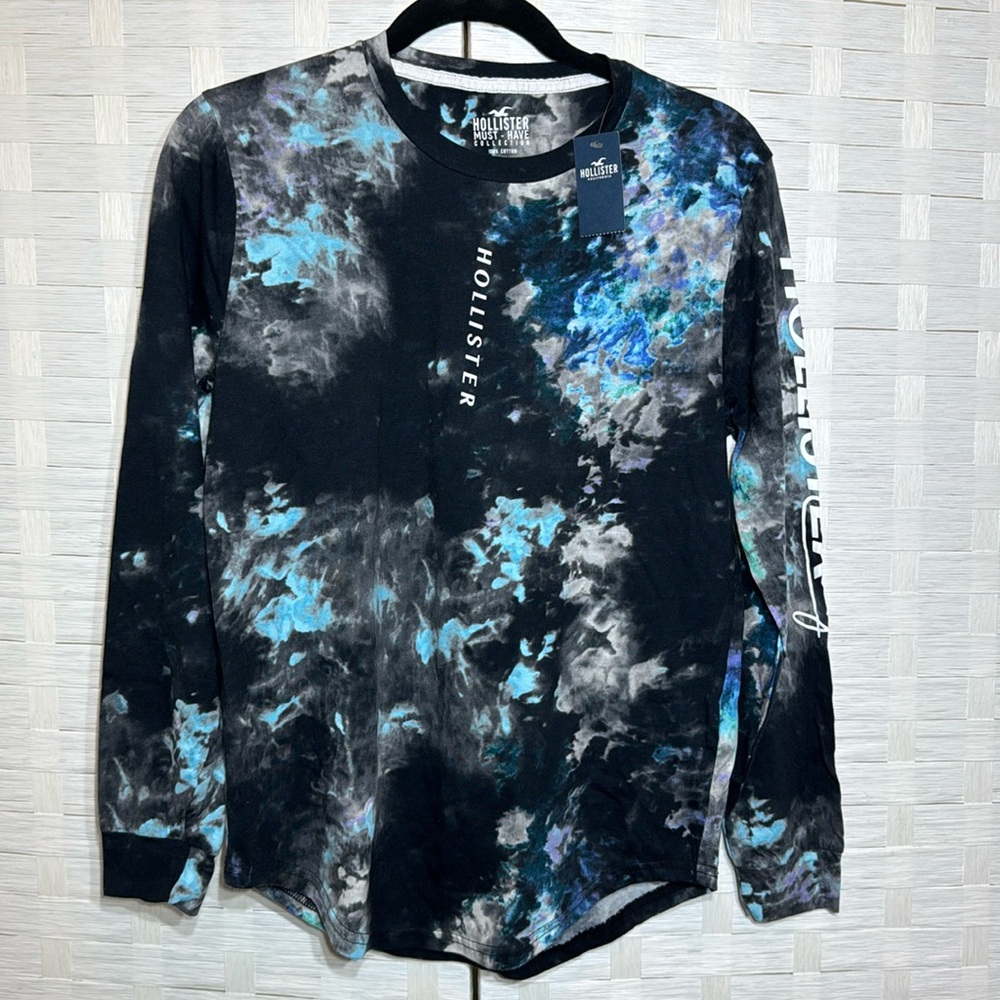 Hollister Must - Have Collection Blue Tie Dye Long Sleeve Size XS - Picture 1 of 7